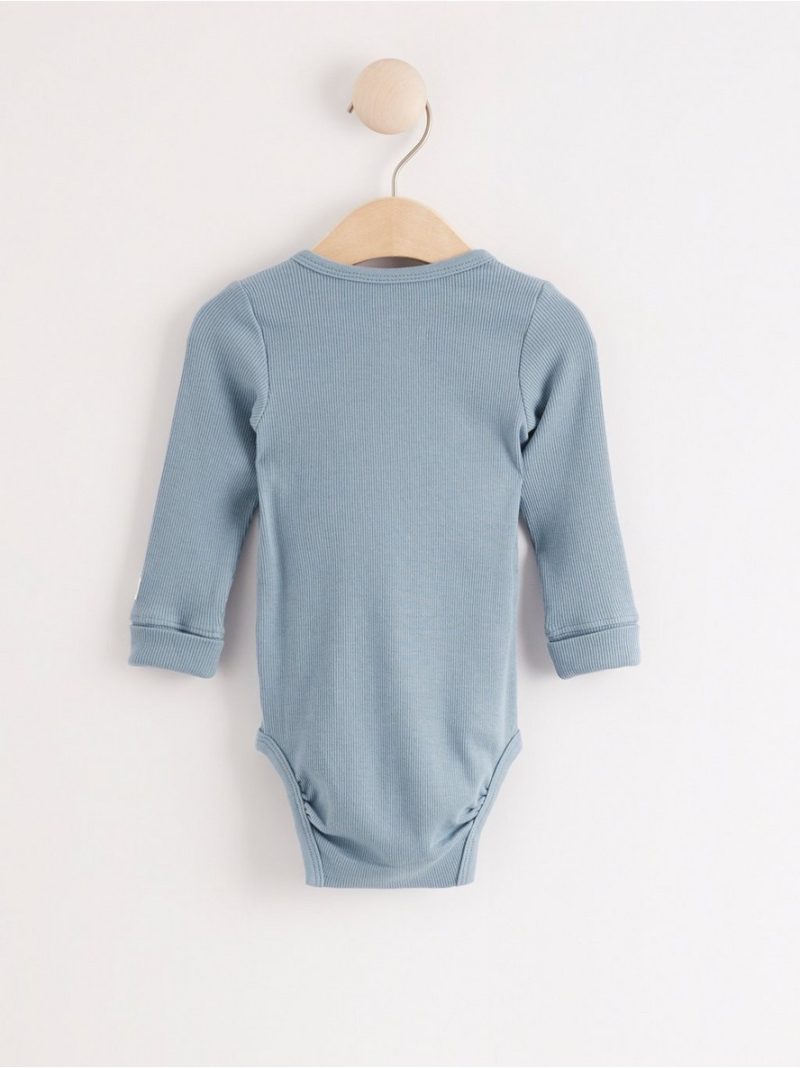 Ribbed wrap bodysuit with long sleeves - 7887564-3436