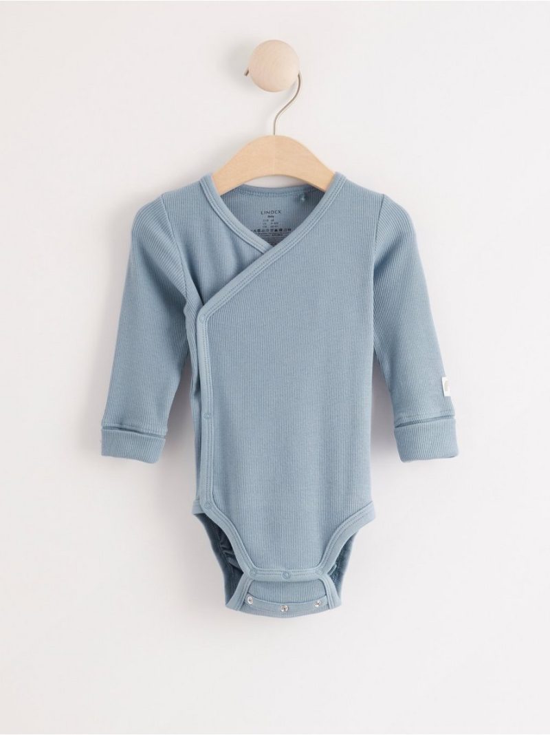 - Ribbed wrap bodysuit with long sleeves Ribbed wrap bodysuit with long sleeves - 7887564-3436