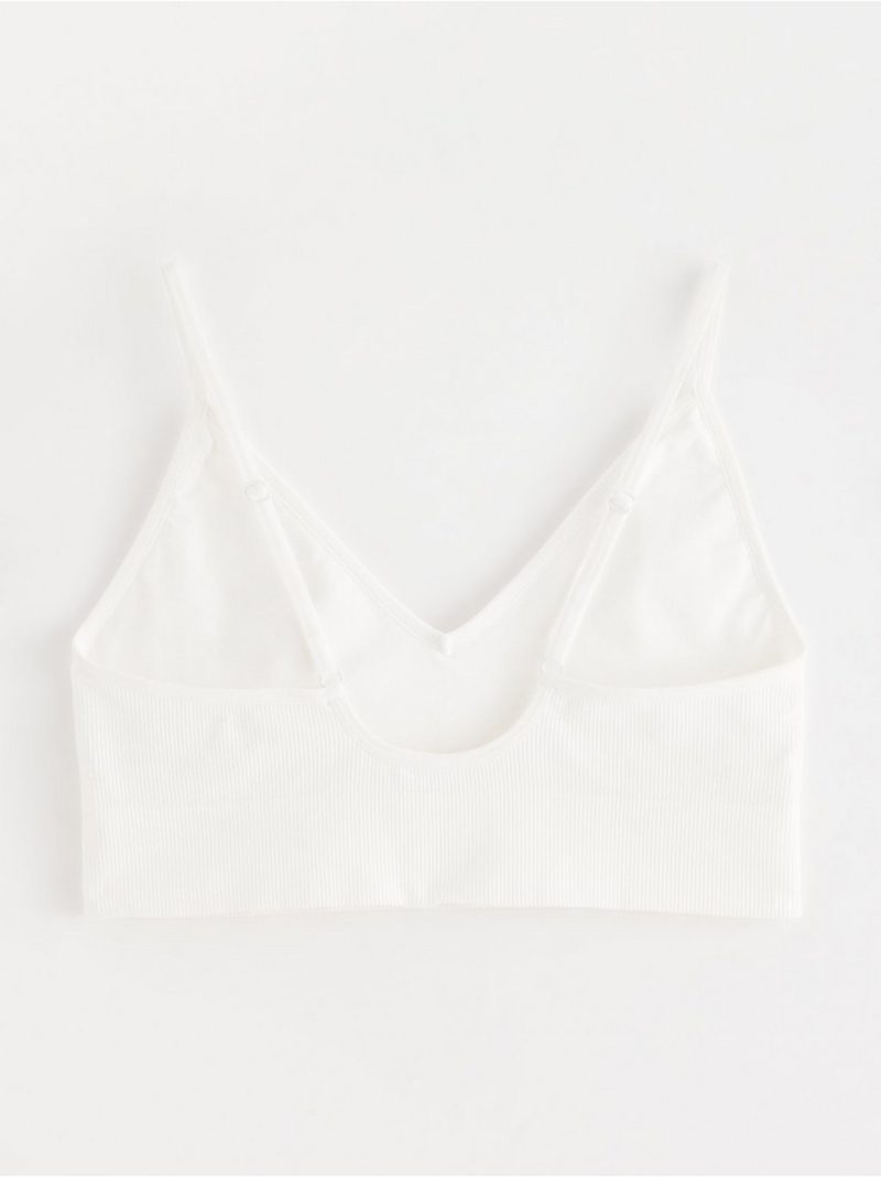 Seamless ribbed v-neck soft bra - 7932601-70