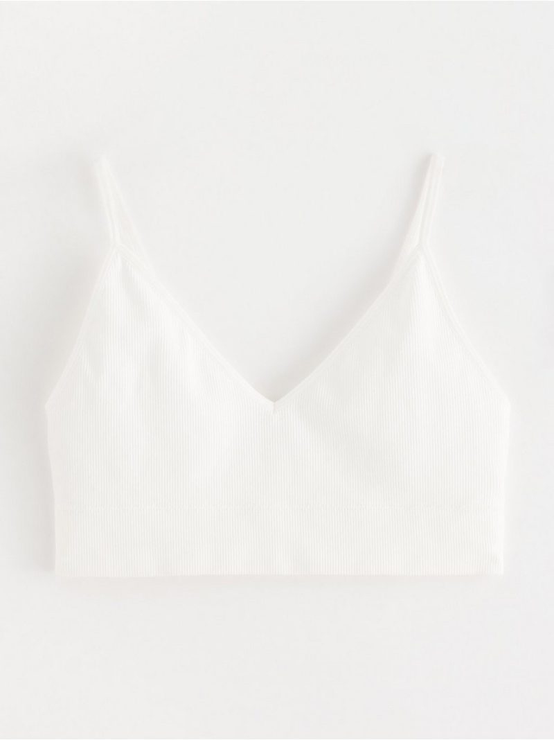 Seamless ribbed v-neck soft bra - 7932601-70