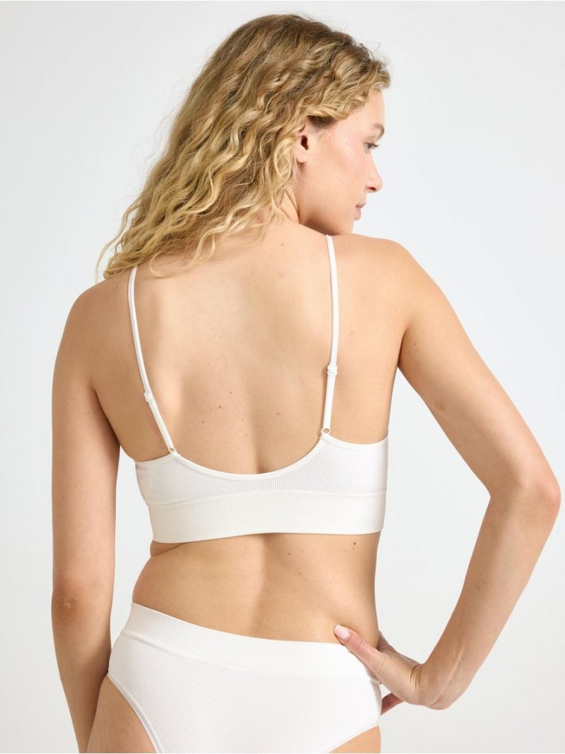 Seamless ribbed v-neck soft bra - 7932601-70