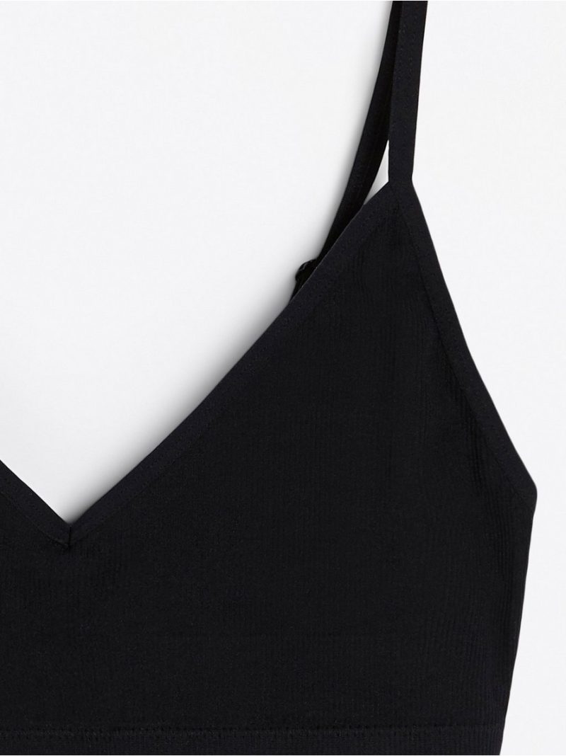 Seamless ribbed v-neck soft bra - 7932601-80