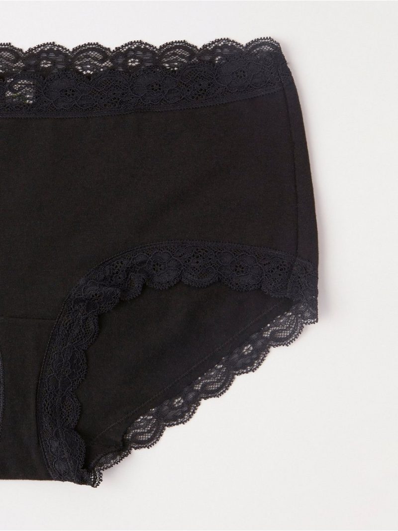 Regular waist brief with lace trim - 8176250-80