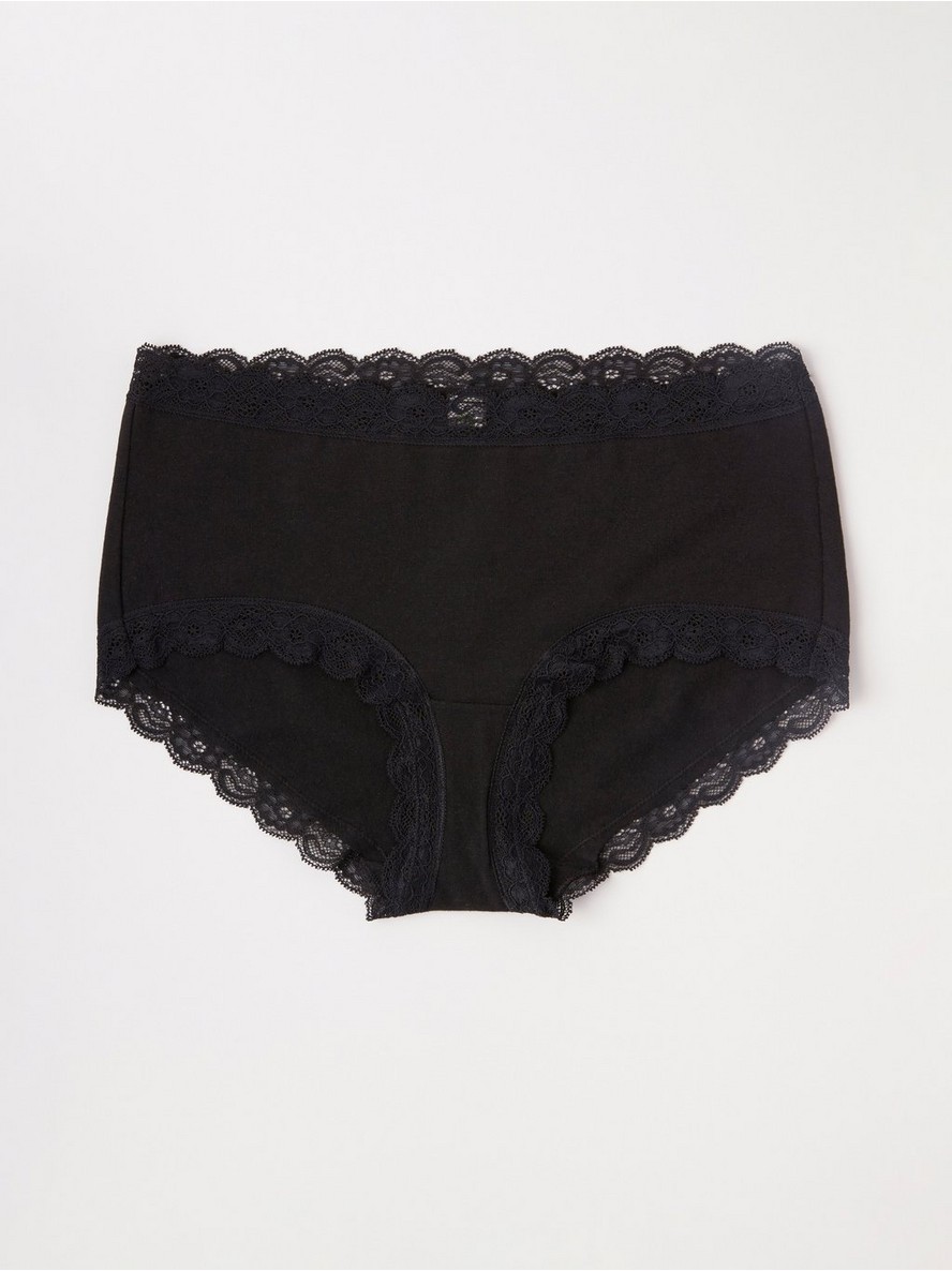 Regular waist brief with lace trim - 8176250-80