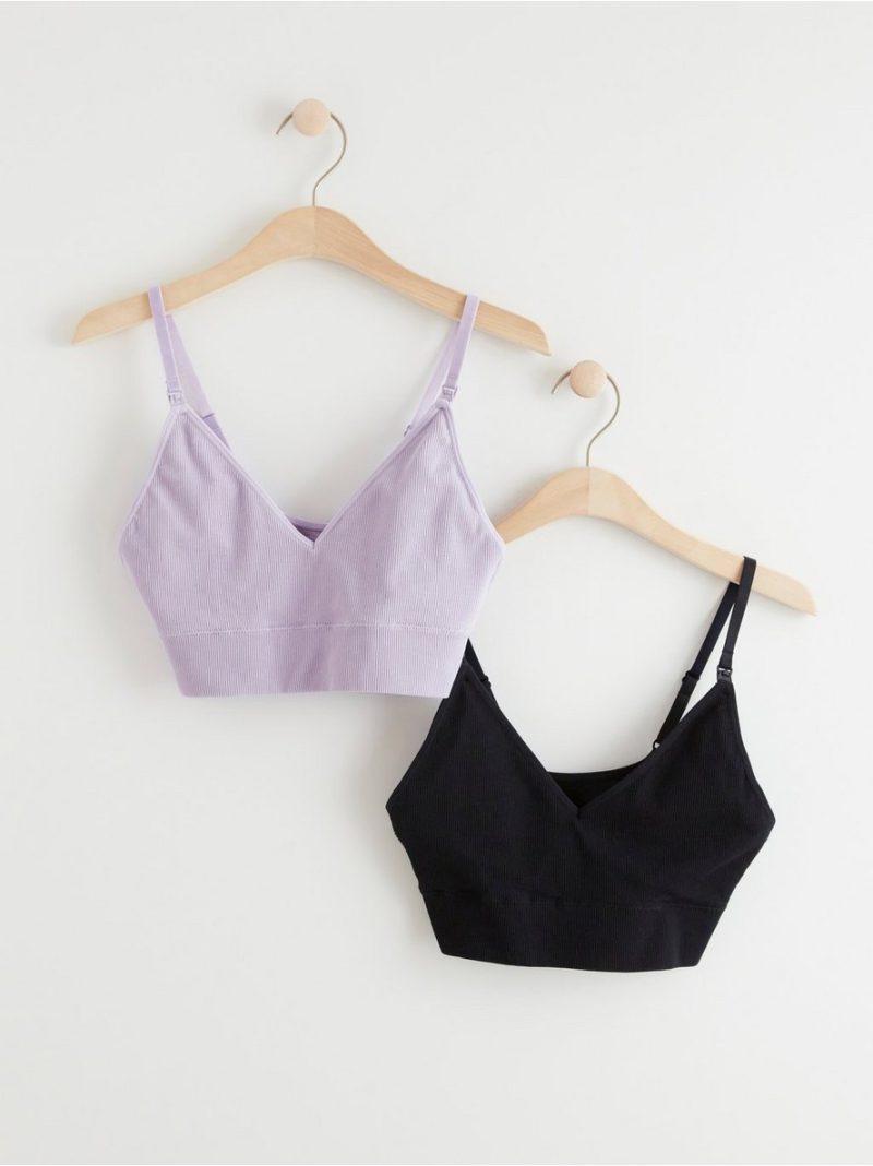 - MOM 2-pack ribbed nursing bra MOM 2-pack ribbed nursing bra - 8298902-60