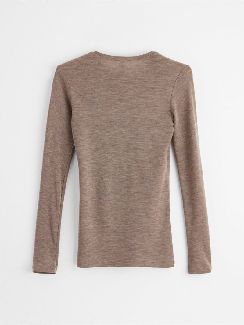 Long sleeve top in merino wool - 8362682-7199
