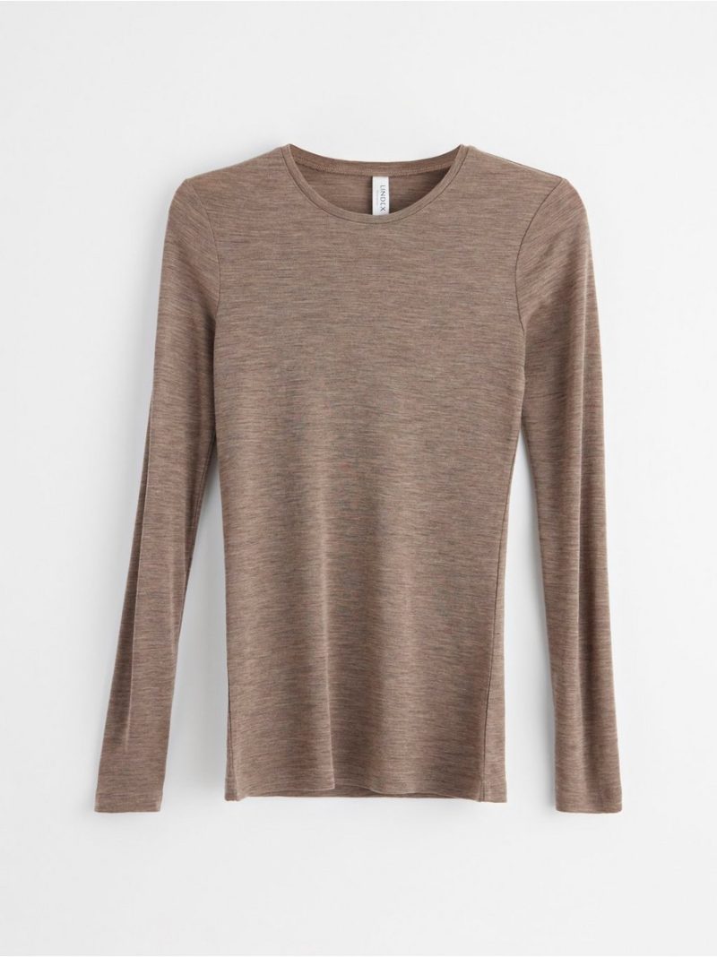 Long sleeve top in merino wool - 8362682-7199