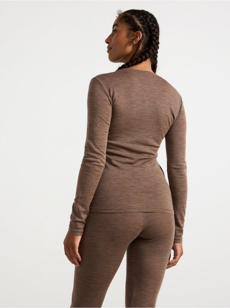 Long sleeve top in merino wool - 8362682-7199