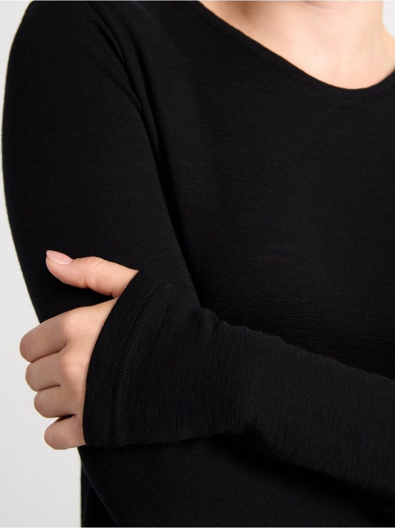 Long sleeve top in merino wool - 8362682-80