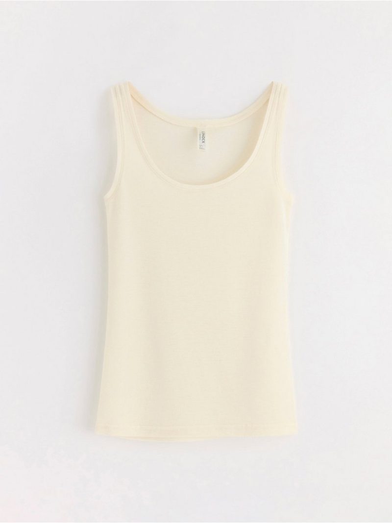 Tank top in merino wool - Light Dusty White, S - 8362684-325|S