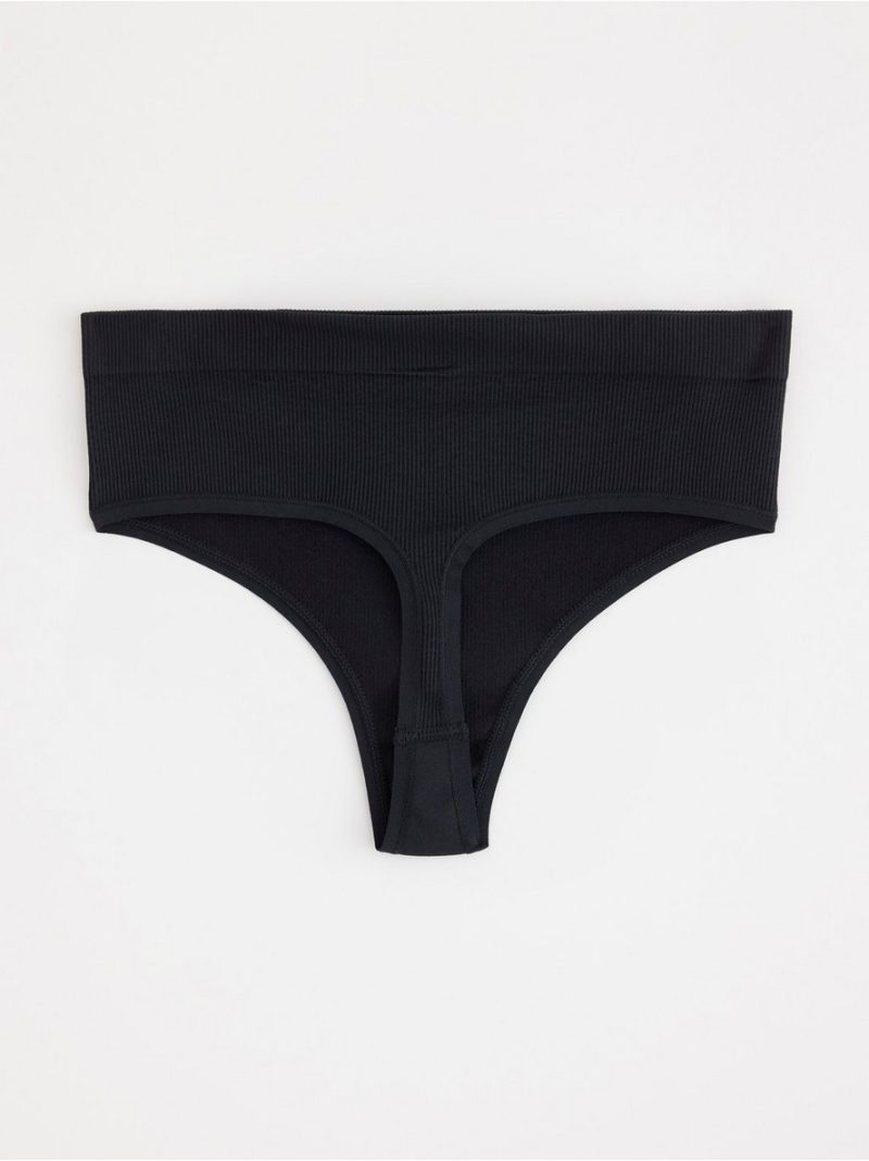 Seamless ribbed thong high waist - 8375964-80