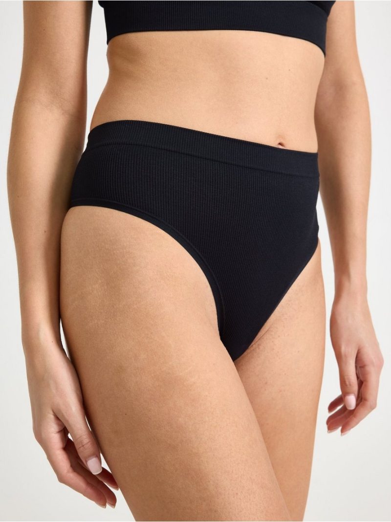 Seamless ribbed thong high waist - 8375964-80