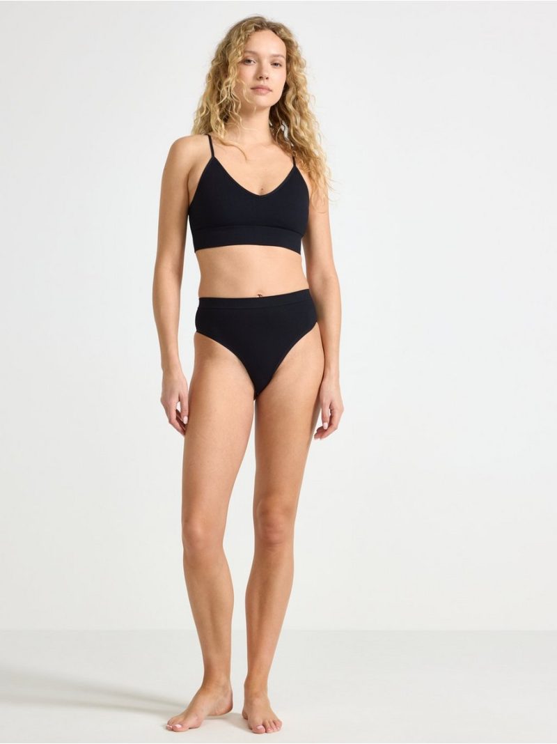 Seamless ribbed thong high waist - 8375964-80