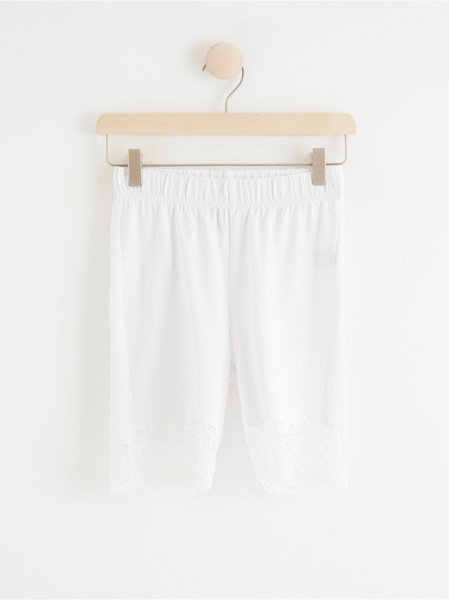 Cotton cycling shorts with lace - 8380782-70