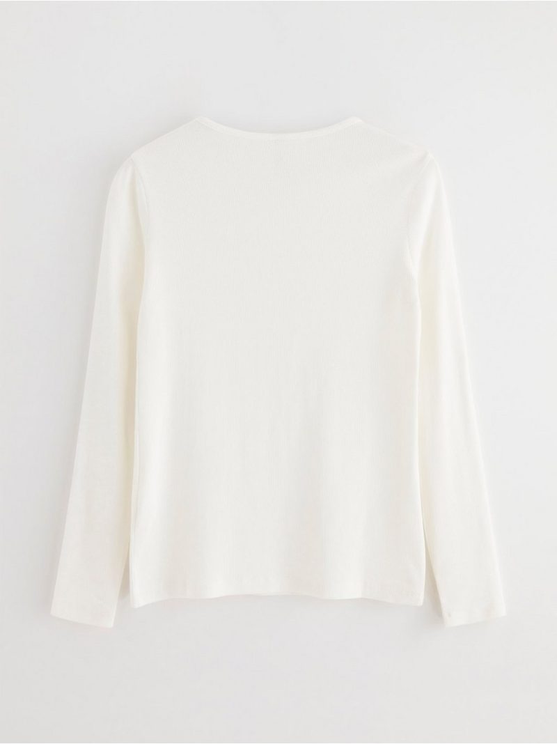 Ribbed long sleeve pyjama top - 8398144-300