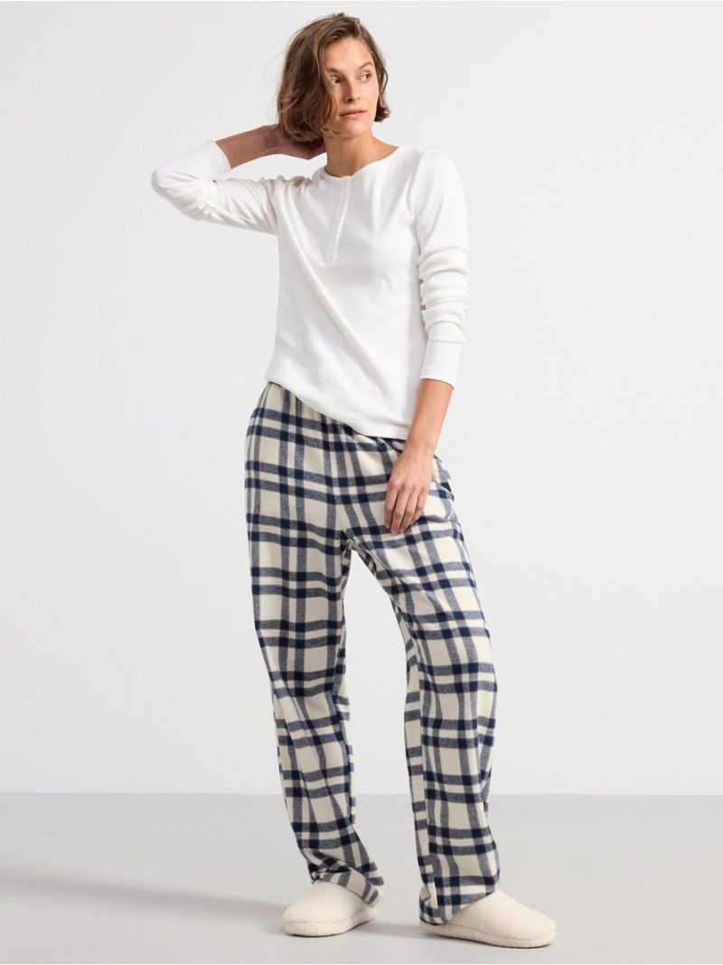 Ribbed long sleeve pyjama top - 8398144-300