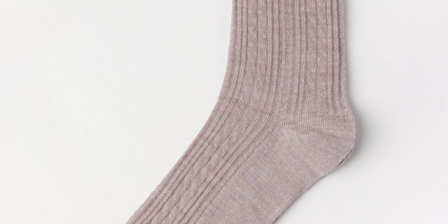 Cable-knit merino wool blend socks - 8452518-4959