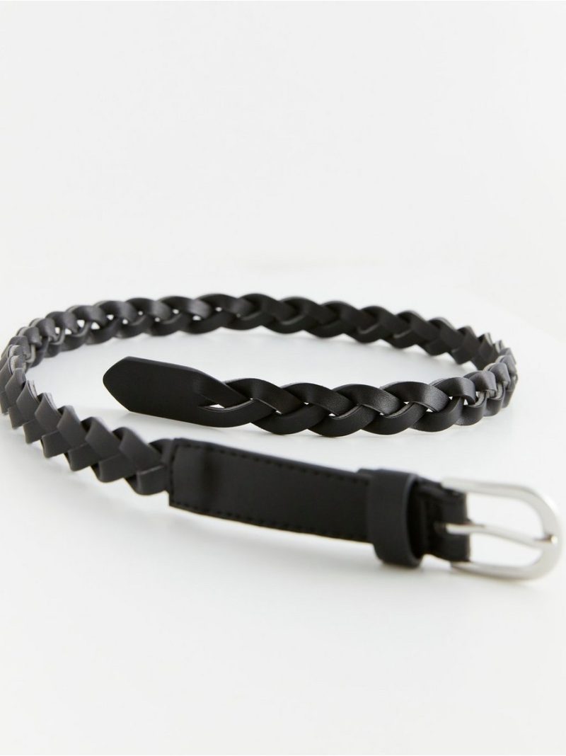 Braided imitation leather belt - 8482723-80