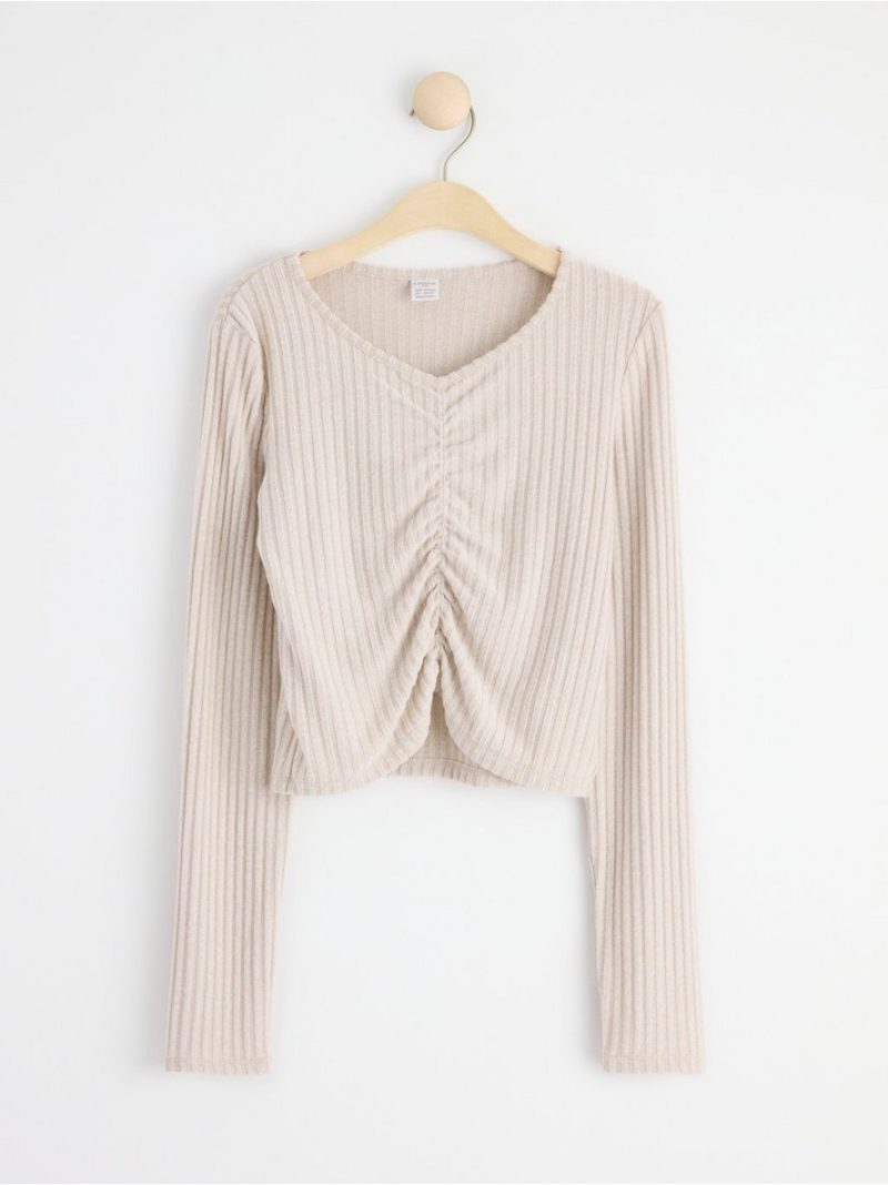 Ribbed top with gathering - 8573425-9805