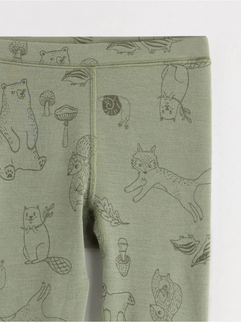 Leggings in merino wool - Light Dusty Green, 110/116 - 8583145-8878|110/116