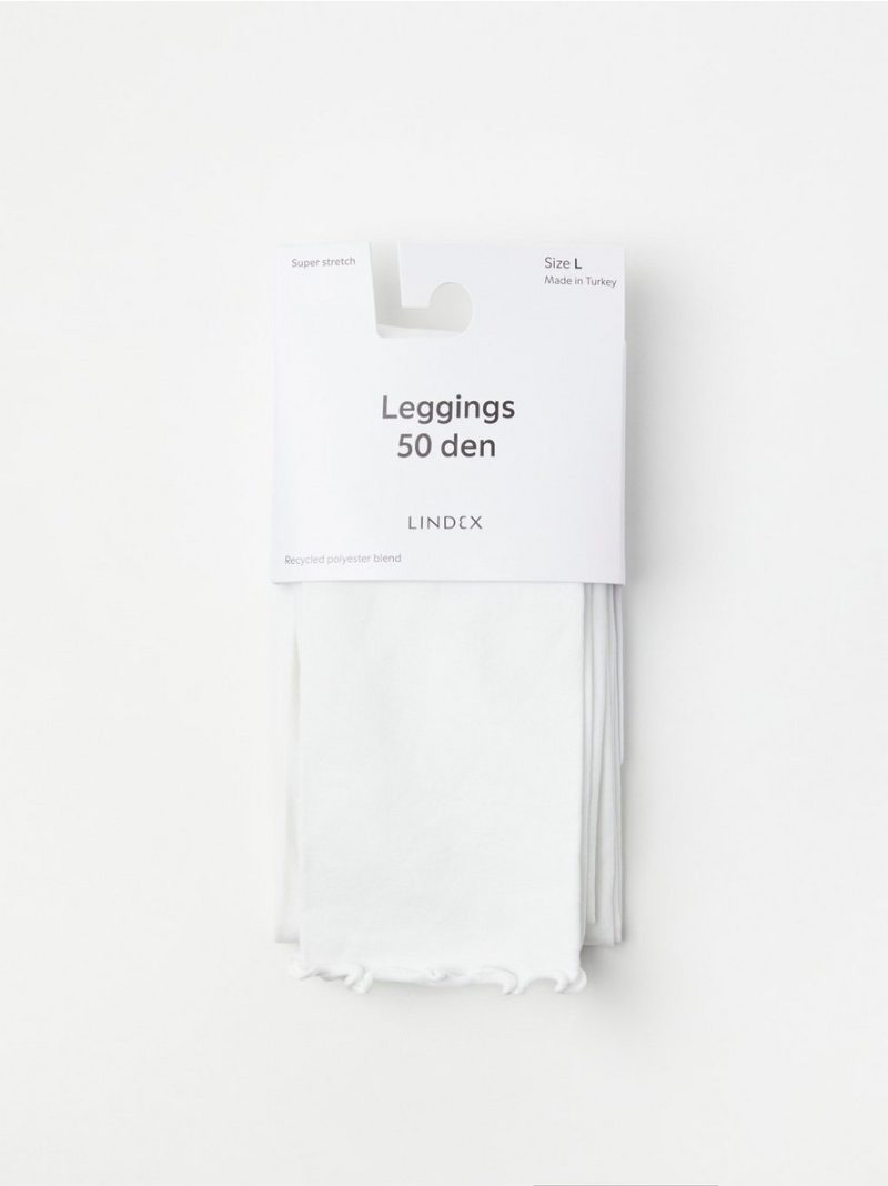 Leggings matt 50 denier with lettuce edge - 8596995-70
