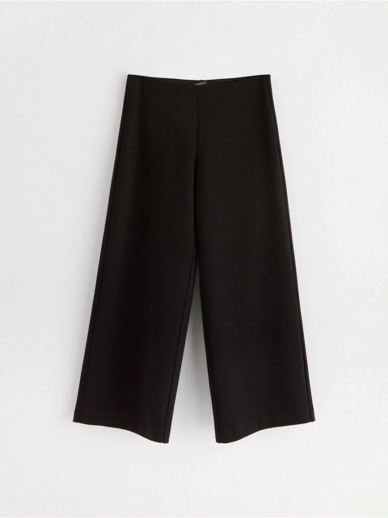 Cropped trousers in punto  with wide legs - 8608195-80