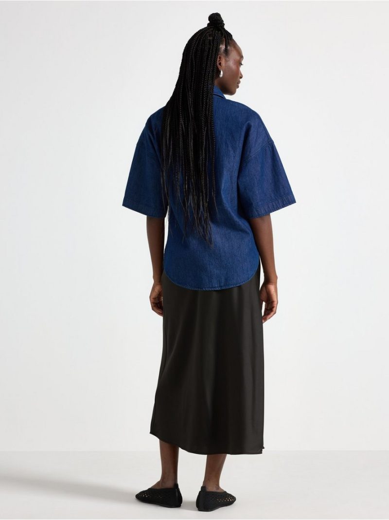 Midi skirt in satin - 8608741-80