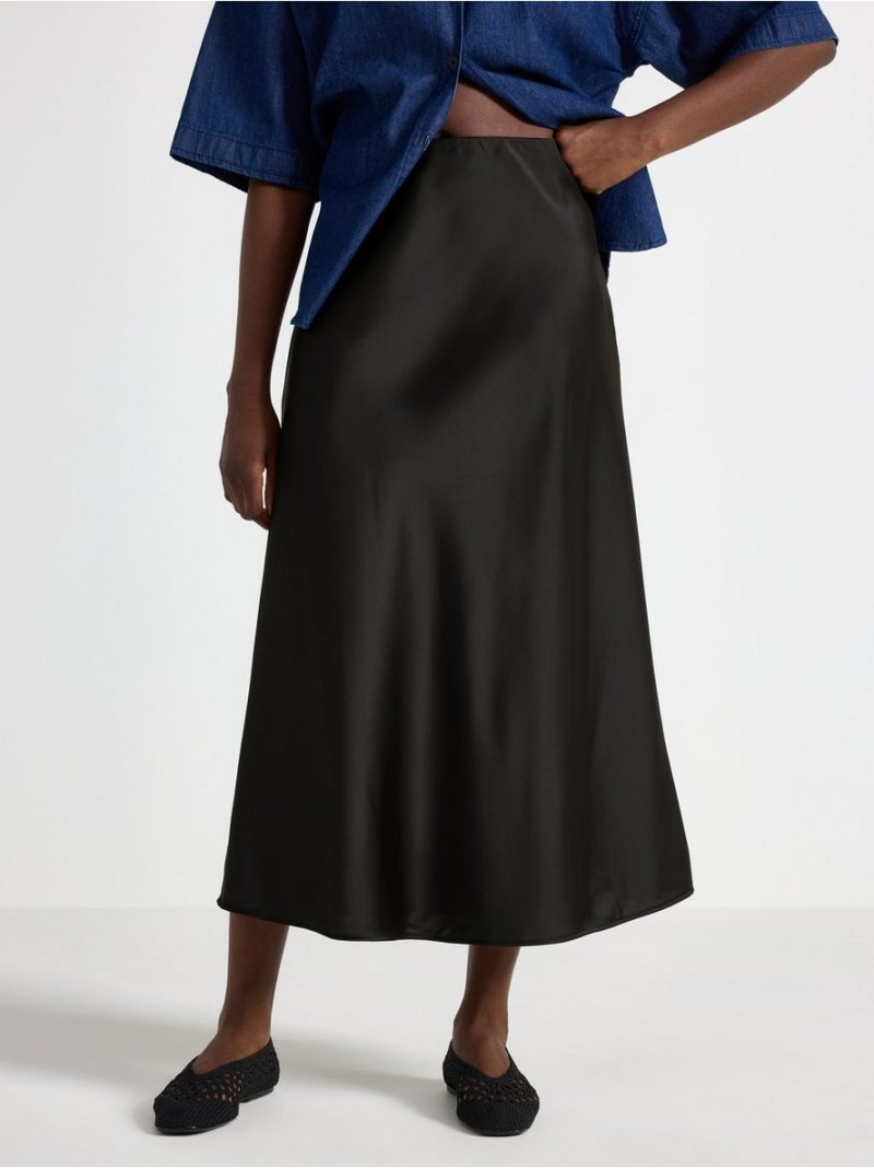 Midi skirt in satin - 8608741-80