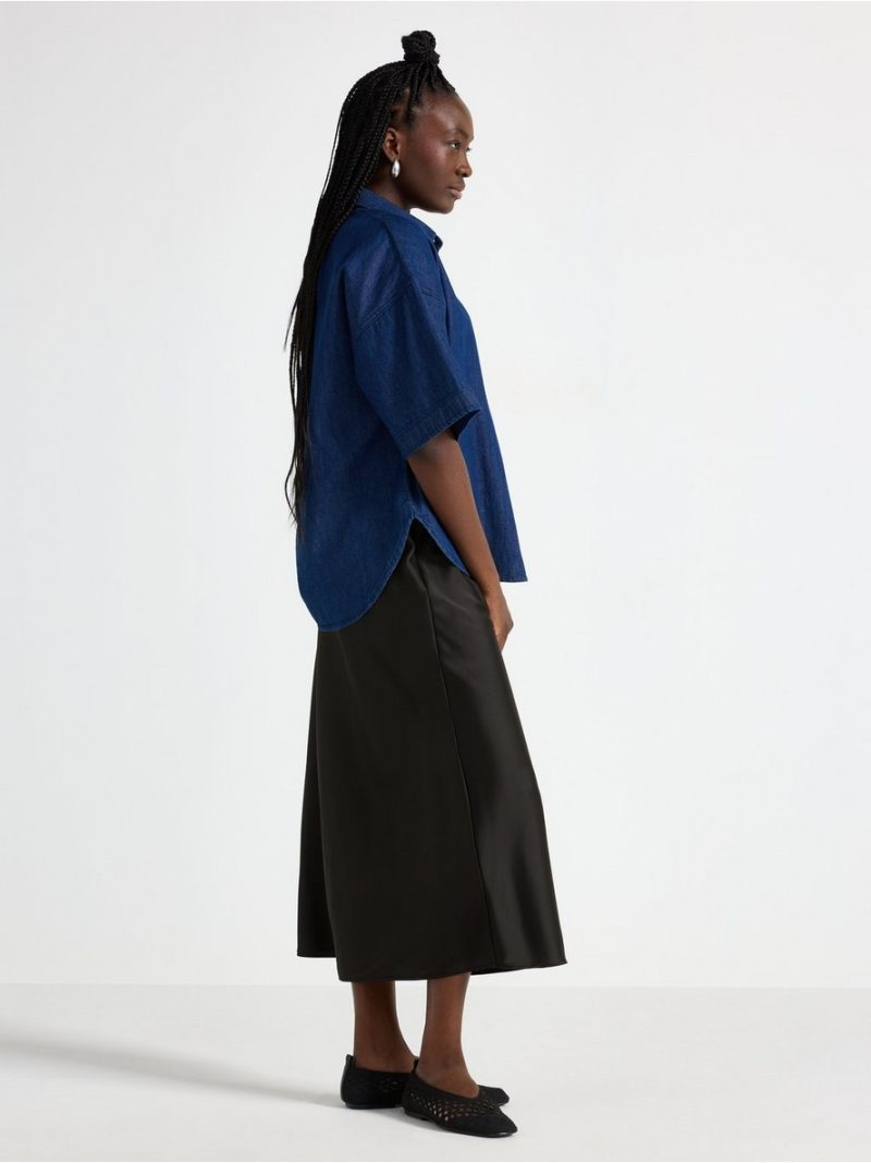 Midi skirt in satin - 8608741-80