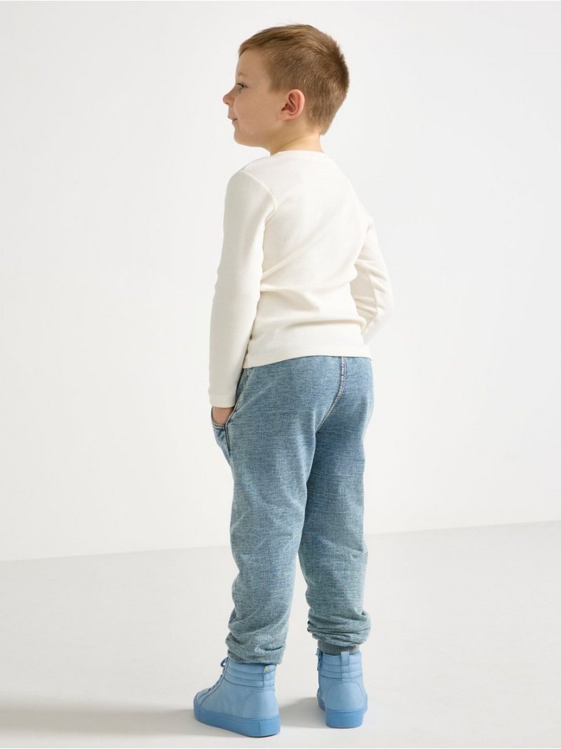 Joggers with denim look - 8684107-9392