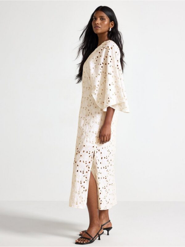 Maxi dress with broderie anglaise - 3003575-7862