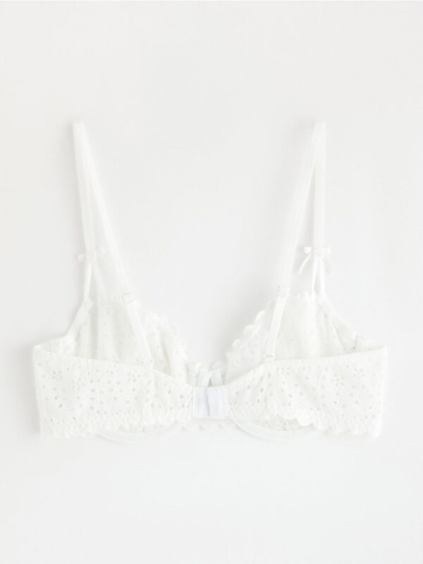 Unpadded bra with broderie anglaise - 3004040-70