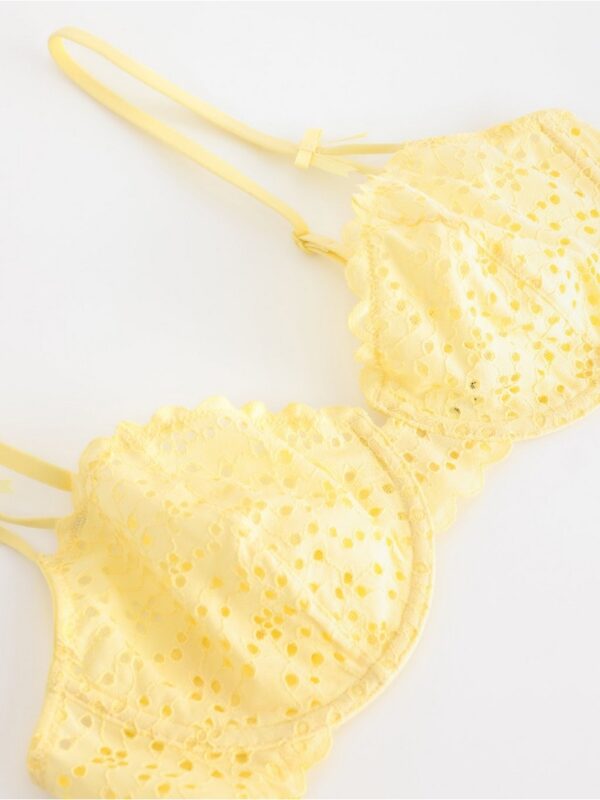 Unpadded bra with broderie anglaise - 3004040-9681