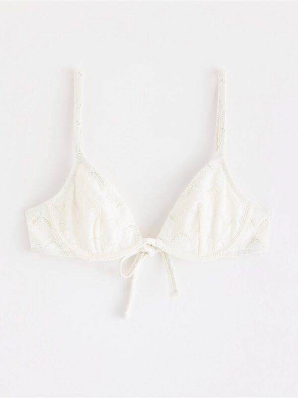Unpadded bikini bra with embroidery - 3004190-6886