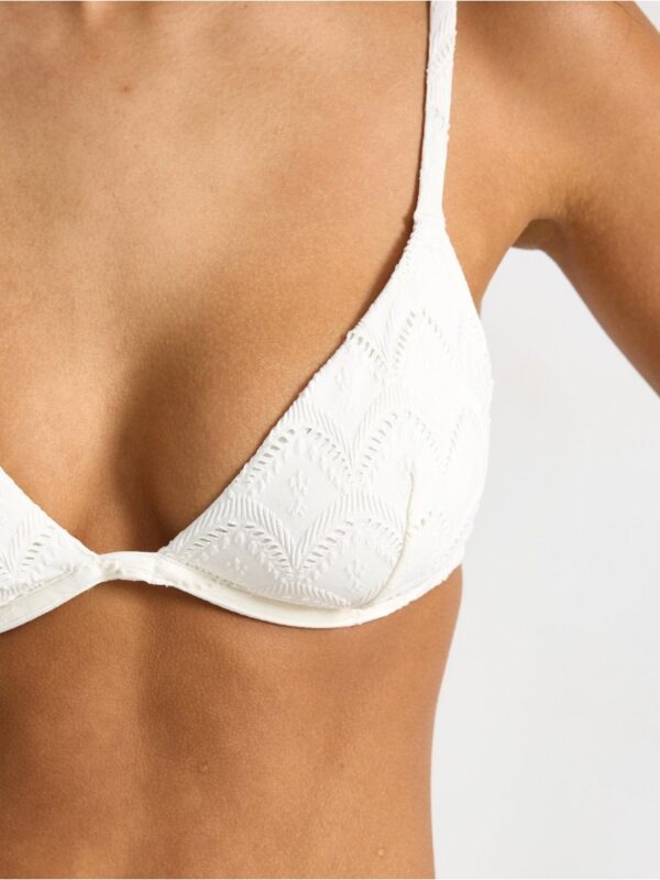 Unpadded bikini bra with embroidery - 3004190-6886