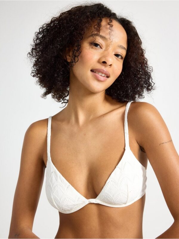 Unpadded bikini bra with embroidery - 3004190-6886