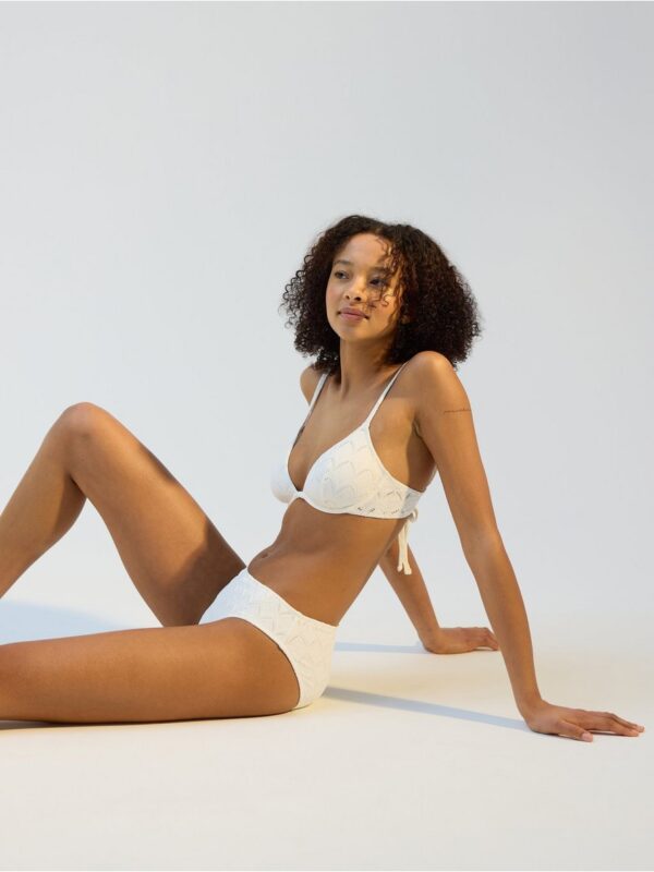 Unpadded bikini bra with embroidery - 3004190-6886