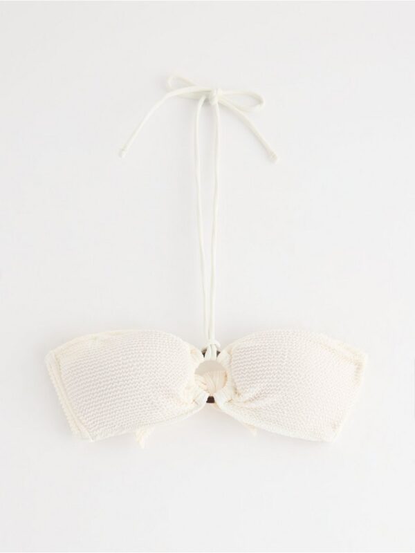 Crinkled bandeau bikini top - 3004698-3675