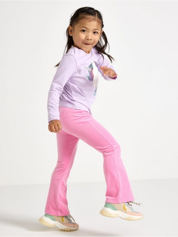 Flared leggings in velour - 3004735-3644