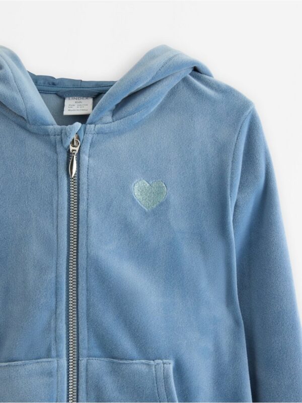 Hoodie in velour - 3004736-8174