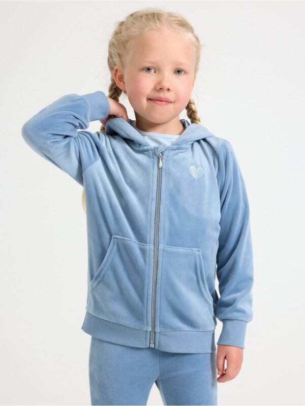 Hoodie in velour - 3004736-8174