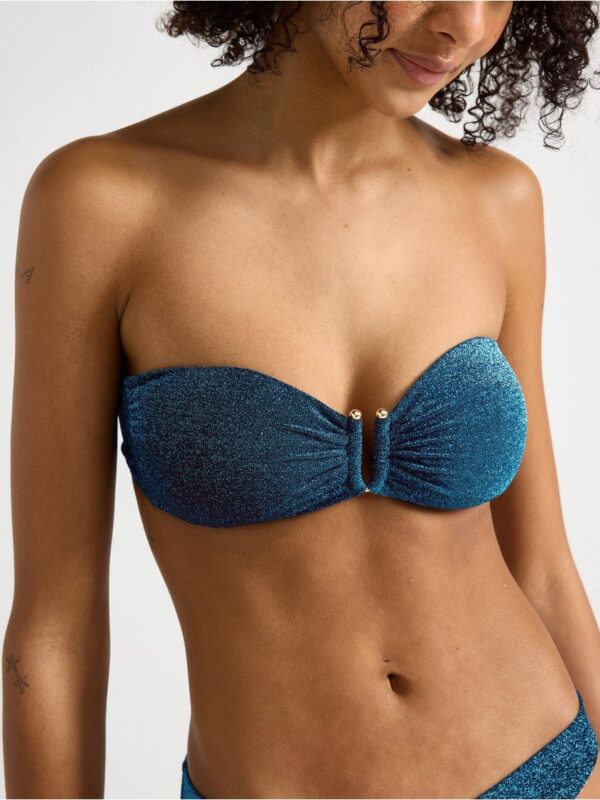 Padded bandeau  bikini bra with lurex - 3005250-8109