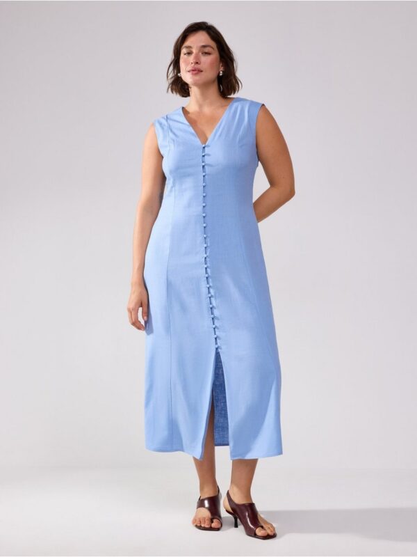 Midi dress in linen blend - 3005315-4114