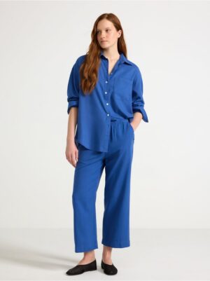 BELLA straight cropped trousers in linen blend - 3005394-2023