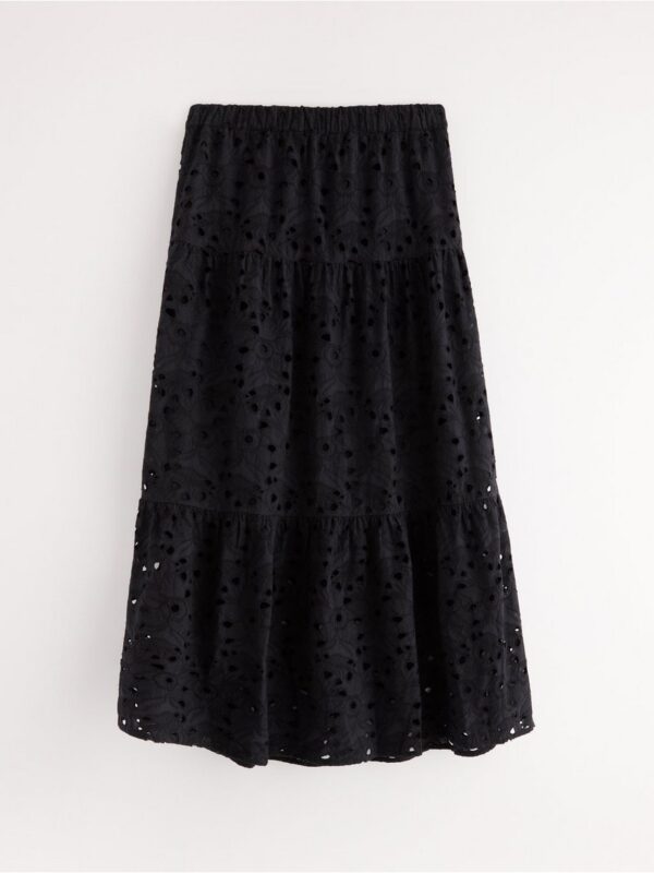 Maxi skirt with broderie anglaise - 3005469-80