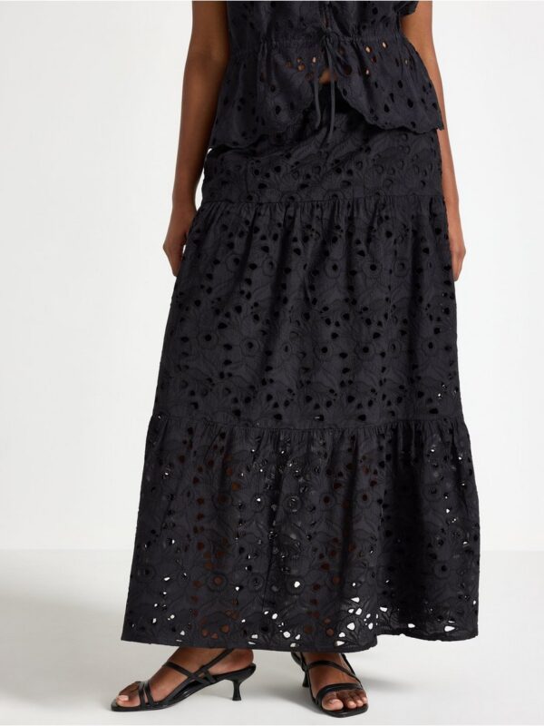 Maxi skirt with broderie anglaise - 3005469-80