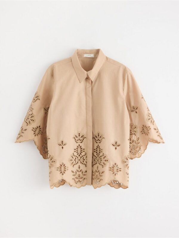 Short-sleeved shirt with embroidery - 3005472-7603