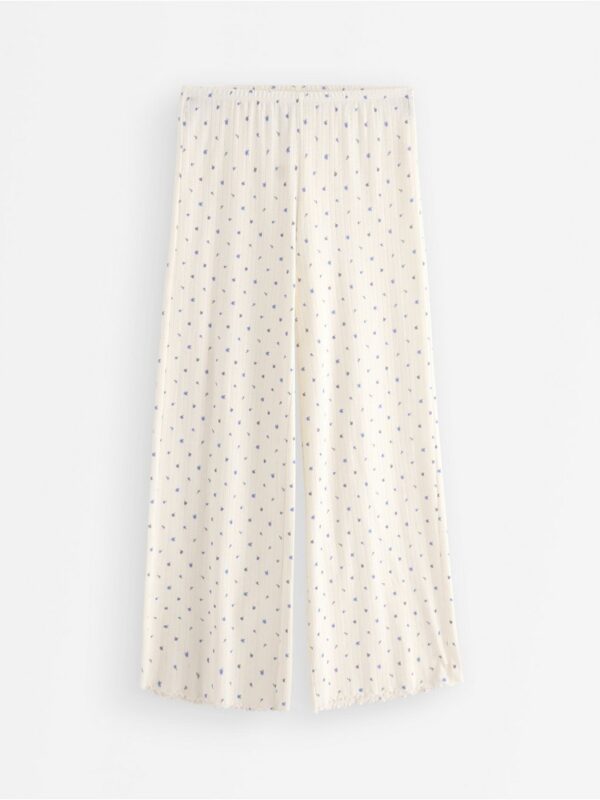 Wide pyjama trousers in pointelle - 3005563-300