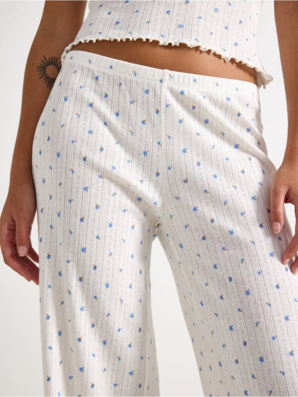 Wide pyjama trousers in pointelle - 3005563-300
