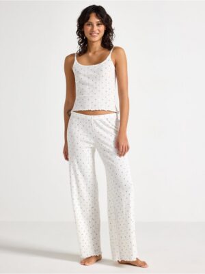 Wide pyjama trousers in pointelle - 3005563-300